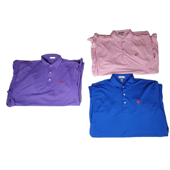 Peter Millar Polo Shirt Mens Sz Large Striped Preppy Crown Sport Summer Comfort